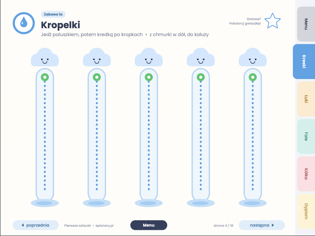 Szlaczki / karta praca 2,5 - 3 lata