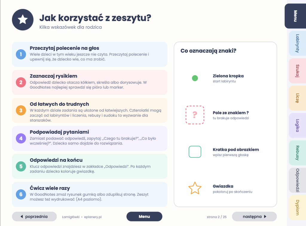 Łamigłówki i rebusy dla dzieci 4–6 lat