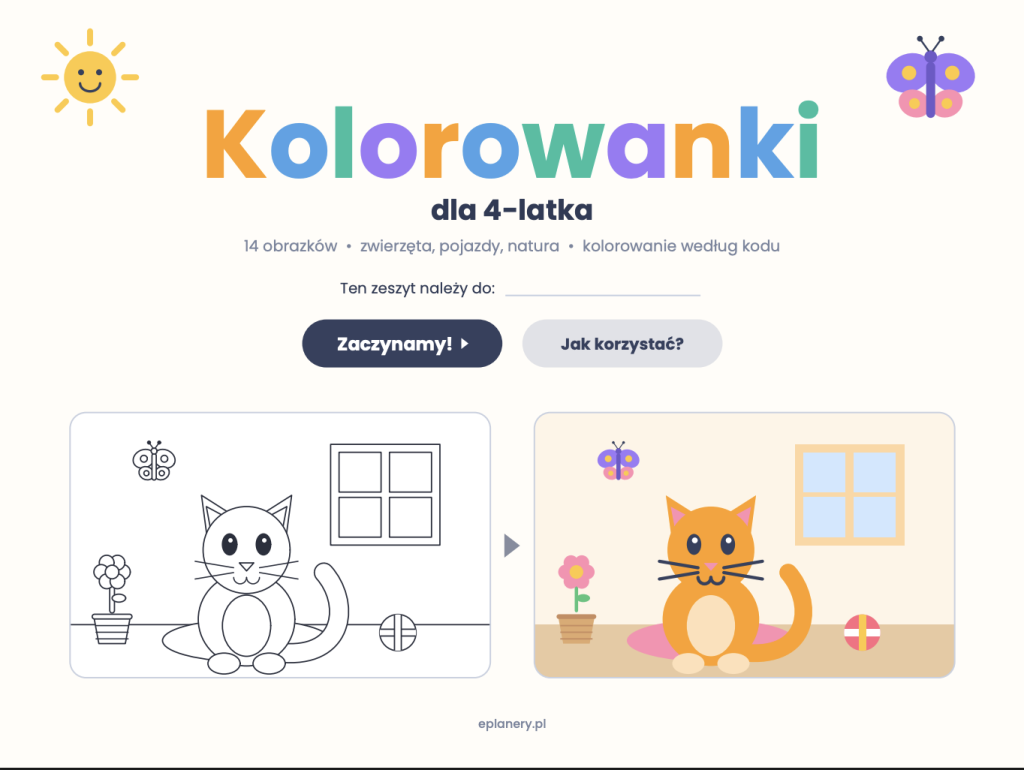 Kolorowanki dla dzieci 4 lata