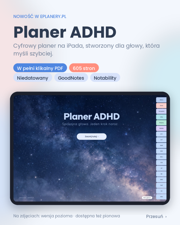 Cyfrowy Planer ADHD (wersja pozioma)