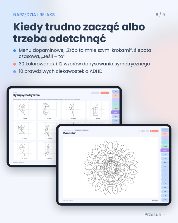 Cyfrowy Planer ADHD (wersja pozioma)