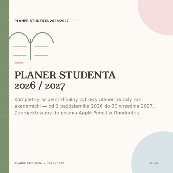 Cyfrowy Planer Studenta 2026/2027 – podgląd strony planera 14
