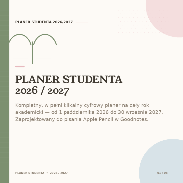 Cyfrowy Planer Studenta 2026/2027 – podgląd strony planera 14