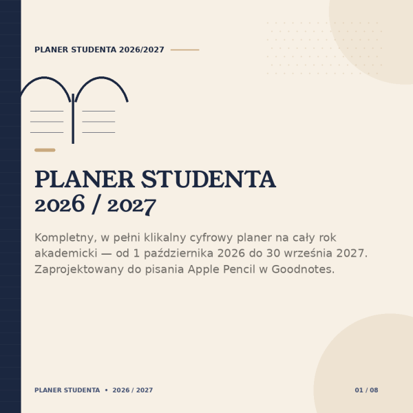 Cyfrowy Planer Studenta 2026/2027 – podgląd strony planera 7