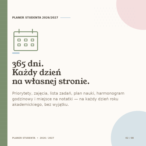 Cyfrowy Planer Studenta 2026/2027 – podgląd strony planera 13