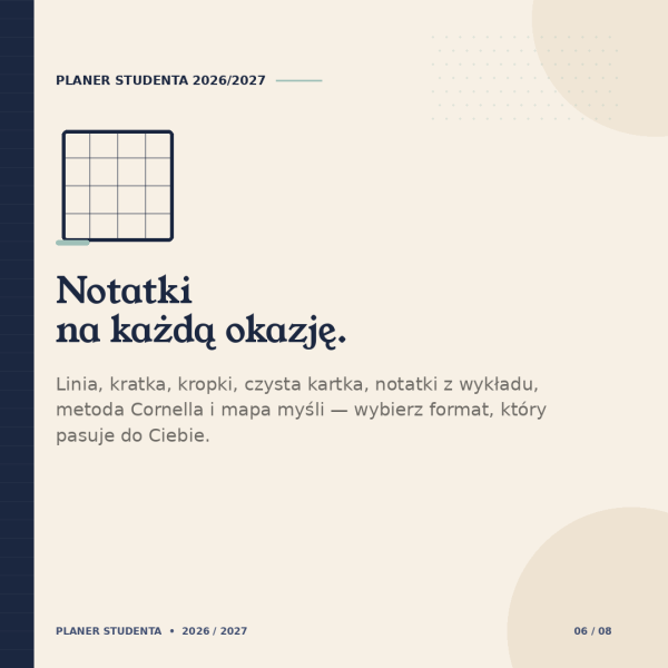 Cyfrowy Planer Studenta 2026/2027 – podgląd strony planera 10