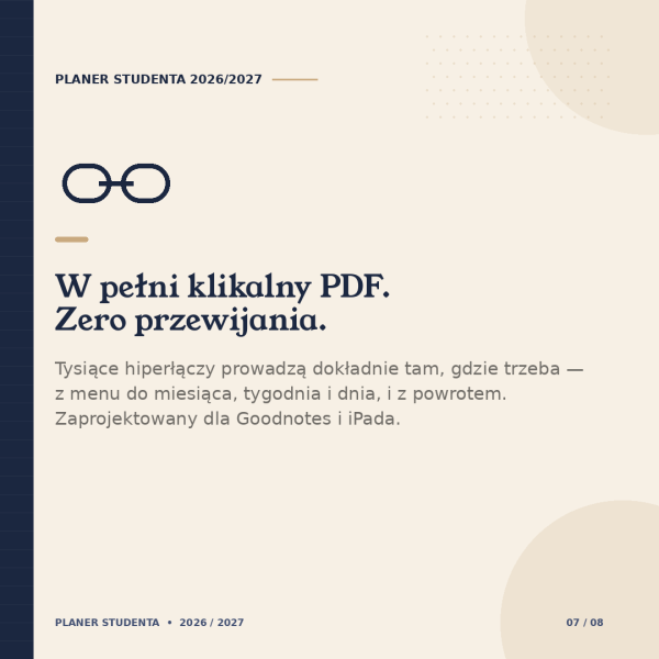 Cyfrowy Planer Studenta 2026/2027 – podgląd strony planera 9
