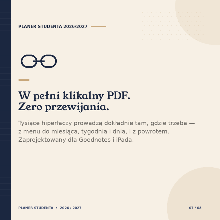 Cyfrowy Planer Studenta 2026/2027 – podgląd strony planera 9