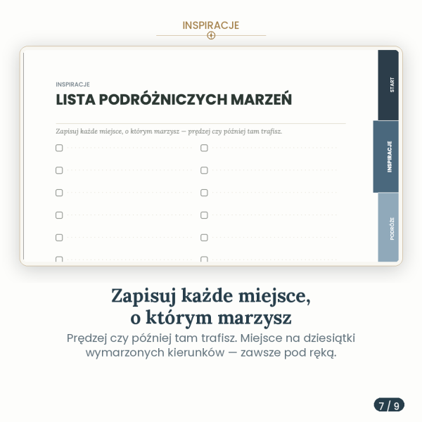 Planer Podróżniczy – podgląd strony planera 4
