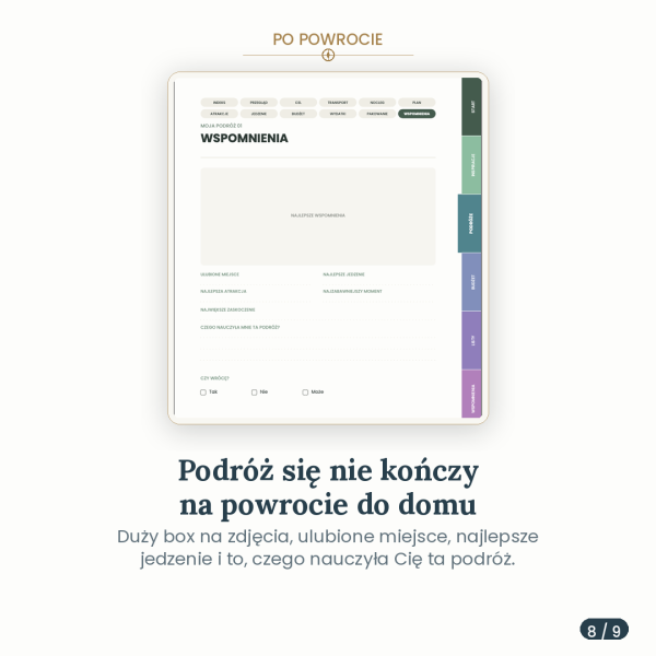 Planer Podróżniczy – podgląd strony planera 6